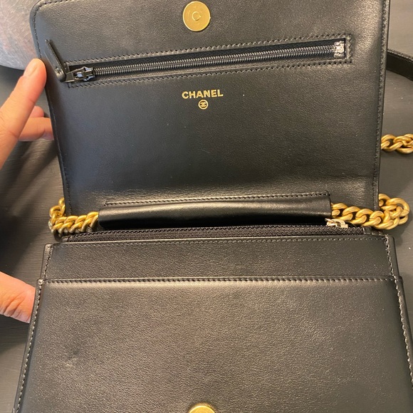 Chanel Boy Wallet on chain in Black - Picture 7 of 11